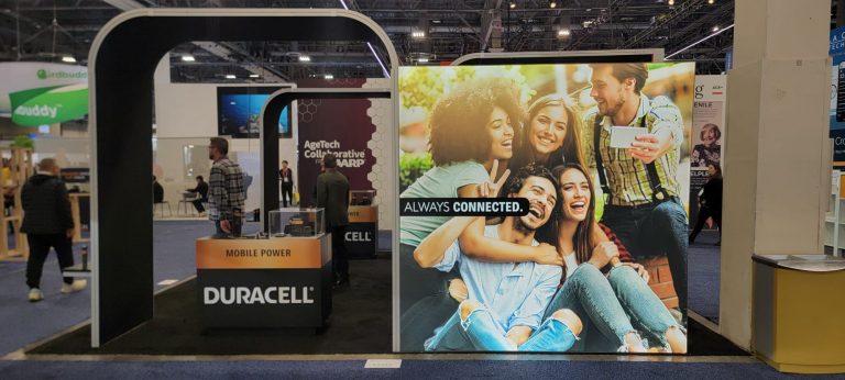 VLC Distribution Duracell 20x20 Booth at CES Vegas January 2023
