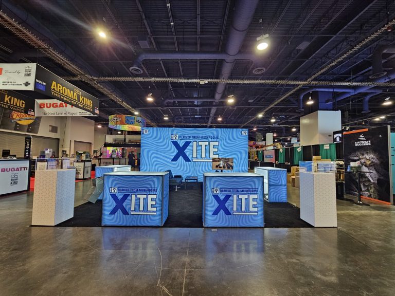 Xite Edibles 20x20 Trade Show Booth at Champs Trade Show Vegas July 2023