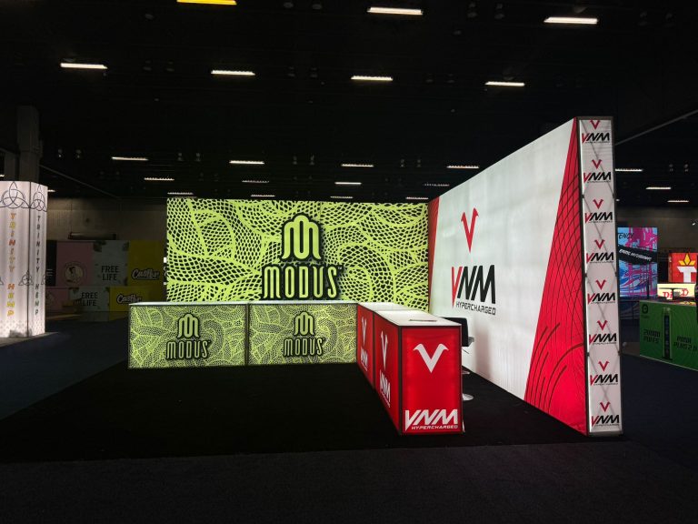 VNM/ Modus 20x20 Trade Show Booth at Alternative Products Expo Atlanta, GA 2024