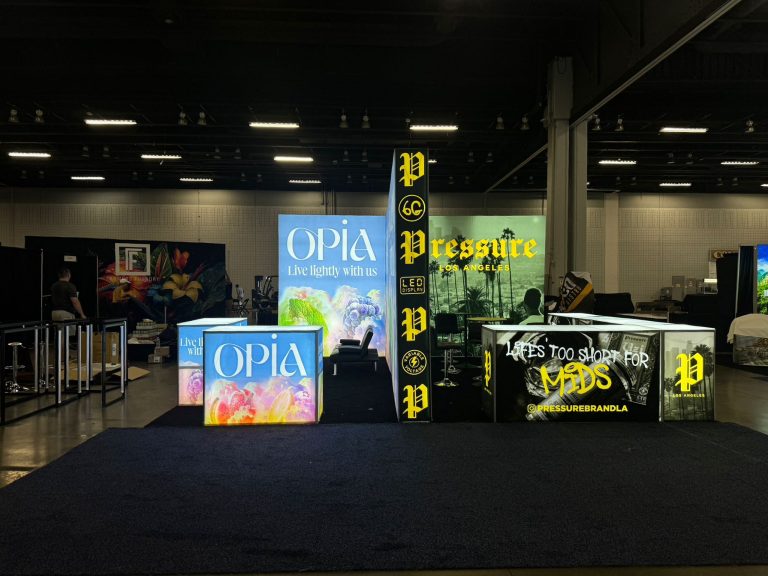 Pressure LA and Opia 20x20 Trade Show Booth at Alternative Products Expo Atlanta, GA