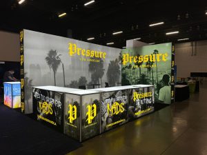 Pressure LA and Opia 20x20 Trade Show Booth at Alternative Products Expo Atlanta, GA